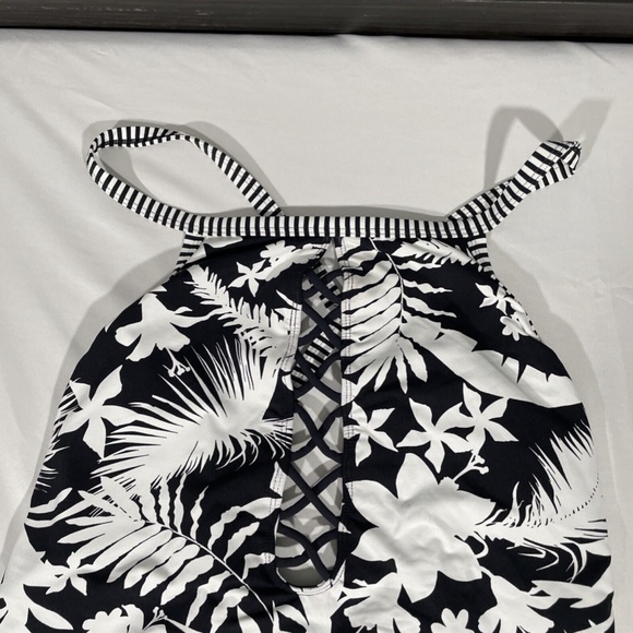 NEW Bleu Rod Beattie‎ [ 16W ] Tropical Oasis One Piece Swimsuit Black White - Picture 3 of 12